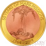 Samoa FIRST FLOATING COIN IN HISTORY 50 YEARS OF MARS MISSIONS 1964-2014 $1 Base metal coin 2014 Weightlessness technique 60 grams